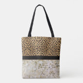 Leopard-Stellen-Marmor-Monogramm-Name Tasche (Rückseite)