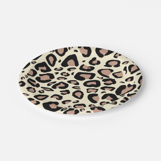 Leopard-Stellen-Platte Pappteller (Schrägansicht)