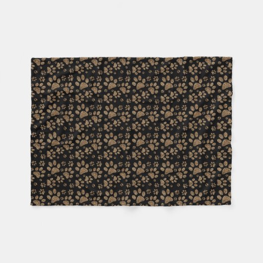 Leopard-Stellen-Tatzen-Drucke Fleecedecke (Vorderseite (Horizontal))