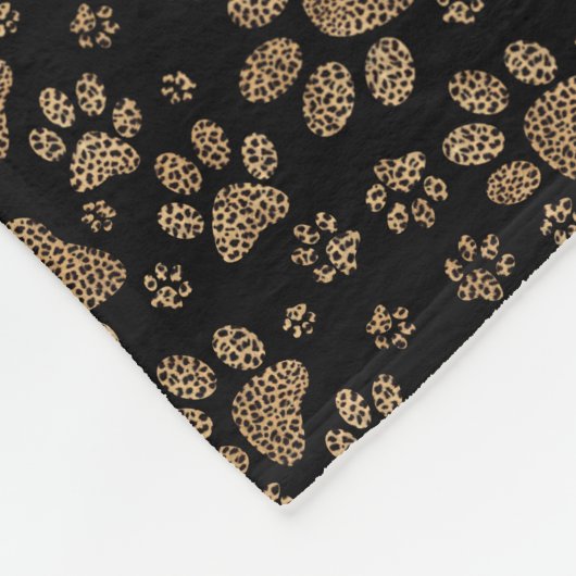 Leopard-Stellen-Tatzen-Drucke Fleecedecke (Ecke)