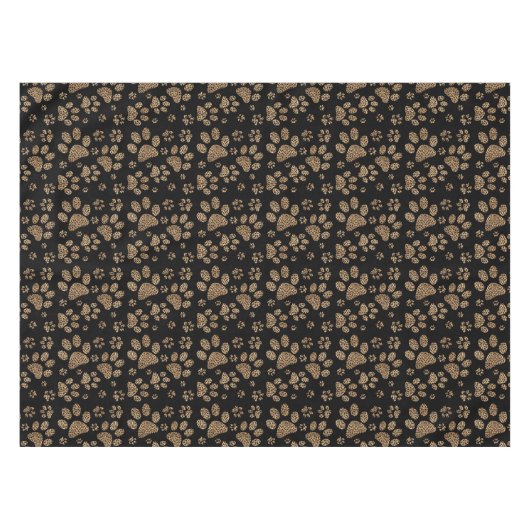 Leopard-Stellen-Tatzen-Drucke Tischdecke (Vorderseite (Horizontal))