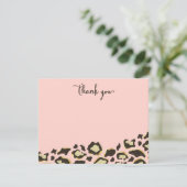 Leopard-Stellen u. Tiger-Streifen danken Ihnen Dankeskarte (Stehend Vorderseite)