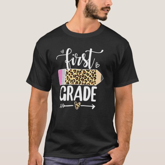 Leopard-Stift erster Klasse 1. Schultag T-Shirt (Vorderseite)