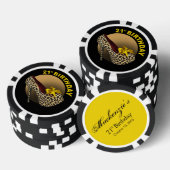 Leopard Stiletto 21. Geburtstag gelb schwarz Pokerchips (Stapel)
