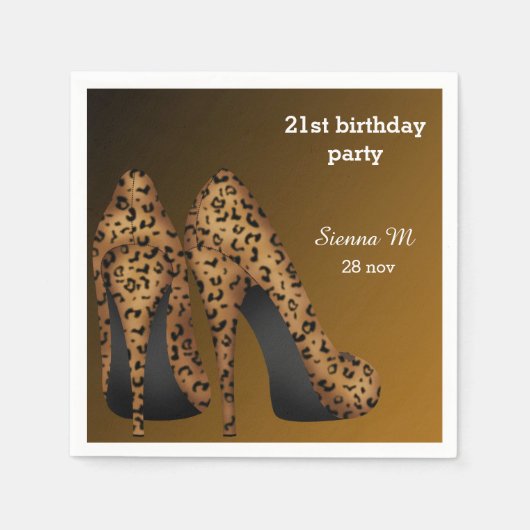 Leopard Stilettos Serviette (Vorderseite)