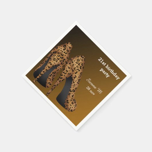 Leopard Stilettos Serviette (Ecke)