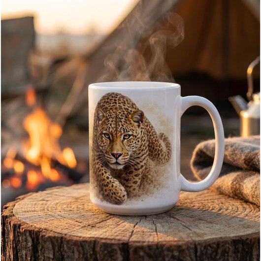 Leopard 'Stiller Stalker' | Afrikanische Wildlife- Kaffeetasse