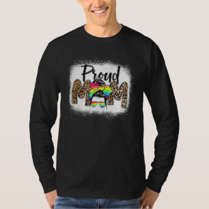 Leopard Stolz Mama Unordentlicher Haarknoten Geble T-Shirt