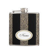 Leopard Streifen elegant modernen kuscheligen Name Flachmann (Vorderseite)