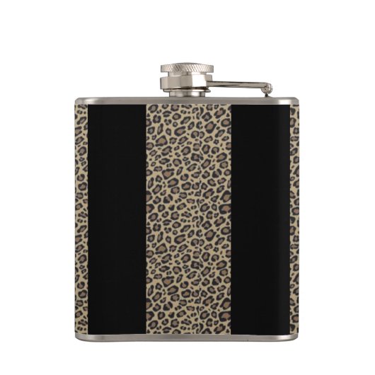 Leopard Streifen elegant modernen kuscheligen Name Flachmann (Rückseite)