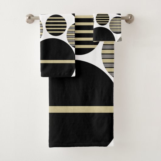 Leopard Stripes Christmas Balls Glam #1 #xmas #art Badhandtuch Set (Insitu)