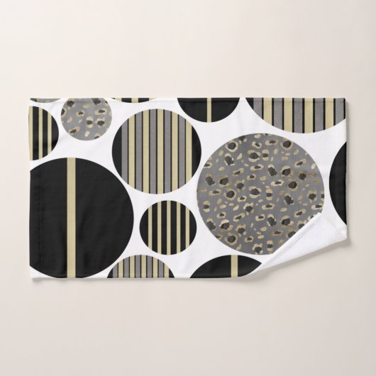 Leopard Stripes Christmas Balls Glam #1 #xmas #art Badhandtuch Set (Handtuch)