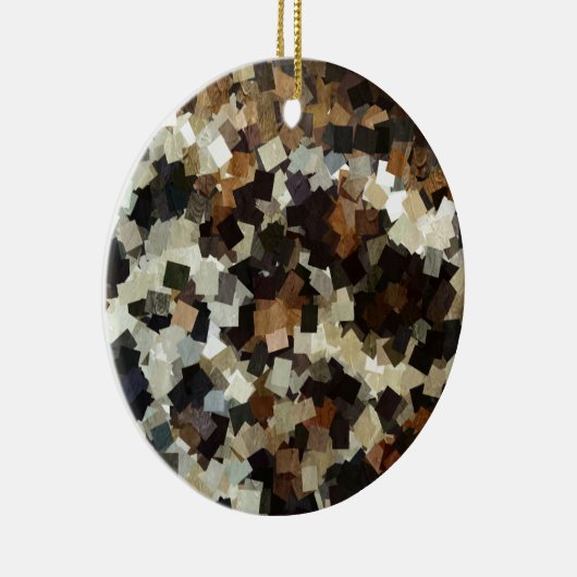 Leopard Style Brown Black Square Muster Keramikornament (Rechts)
