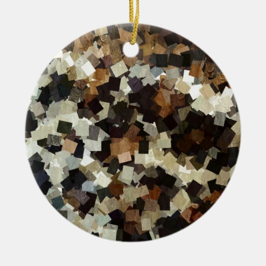 Leopard Style Brown Black Square Muster Keramikornament (Vorne)