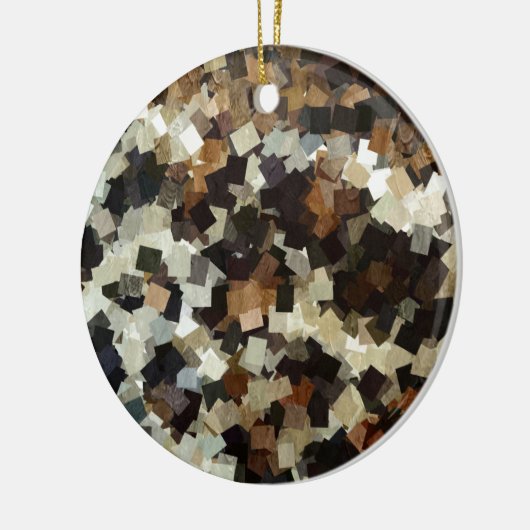 Leopard Style Brown Black Square Muster Keramikornament (Links)