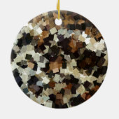 Leopard Style Brown Black Square Muster Keramikornament (Hinten)