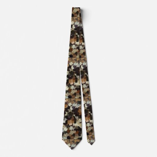 Leopard Style Brown Black Square Muster Krawatte (Vorderseite)
