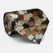 Leopard Style Brown Black Square Muster Krawatte (Gerollt)