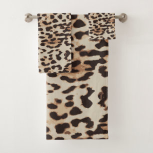 Leopard Style Print. Badhandtuch Set