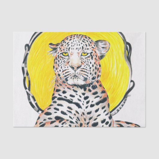 Leopard Sun King Ink Art Seidenpapier (Vorderseite)