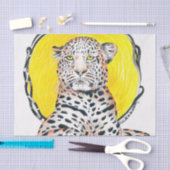 Leopard Sun King Ink Art Seidenpapier (Handwerk)