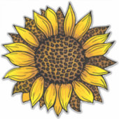 Leopard Sunflower Aufkleber (Vorderseite)