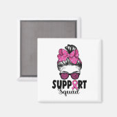 Leopard Sungles Messy Bun Support Squad Brust kann Magnet (Vorderseite/Rückseite)