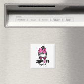 Leopard Sungles Messy Bun Support Squad Brust kann Magnet (In Situ (Geschirrspüler))