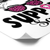 Leopard Sungles Messy Bun Support Squad Brust kann Poster (Ecke)