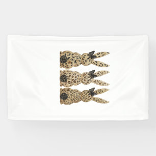 Leopard Süßes Häschen Schleife Lustiger Christlich Banner