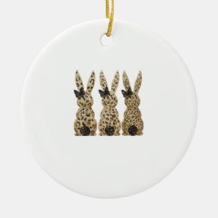 Leopard Süßes Häschen Schleife Lustiger Christlich Keramik Ornament