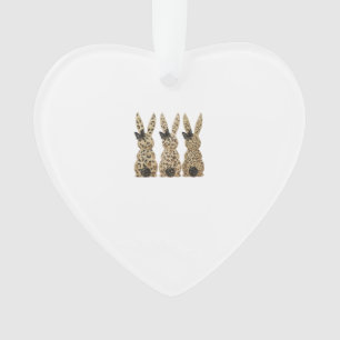 Leopard Süßes Häschen Schleife Lustiger Christlich Ornament