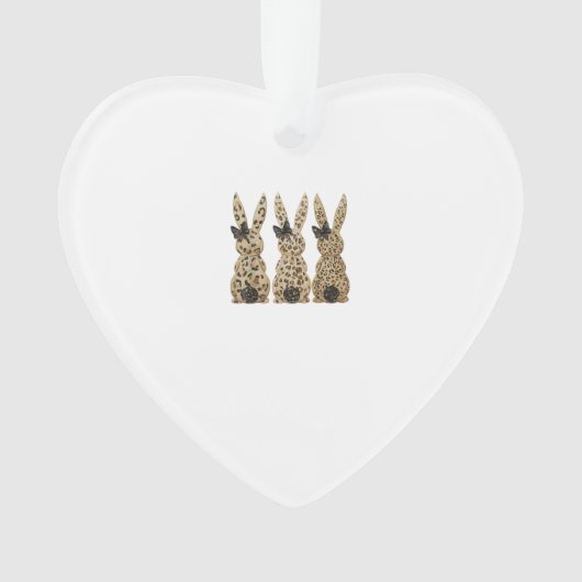 Leopard Süßes Häschen Schleife Lustiger Christlich Ornament (Vorderseite)