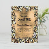 Leopard Sweet 16. Geburtstagsparty Einladungen (Stehend Vorderseite)