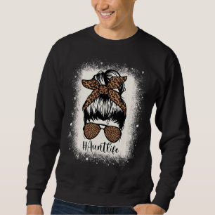 Leopard Tante Life Messy Bun Bleached Auties Girl Sweatshirt
