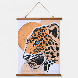 Leopard Tapestry - kühne Jungle-Tiermauer hängen Wandteppich Mit Holzrahmen