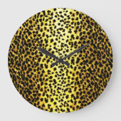 Leopard-Tapete Große Wanduhr (Vorderseite)