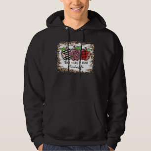Leopard Teach Liebe Inspirierte Lehrerleben zurück Hoodie