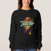 Leopard Teacher  Teacher Lightning Bolt Back To Sc Sweatshirt (Vorderseite)