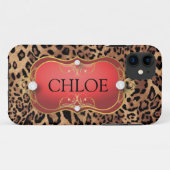 Leopard-Telefon-Kasten Jet-roter Ciao Bella Case-Mate iPhone Hülle (Rückseite (Horizontal))