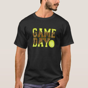 Leopard Tennis Game Day Vibes T-Shirt Tennis Mama
