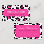 Leopard Textur Rosa Form Rahmen Visitenkarte (Vorne/Hinten)