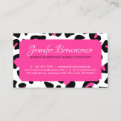 Leopard Textur Rosa Form Rahmen Visitenkarte (Rückseite)