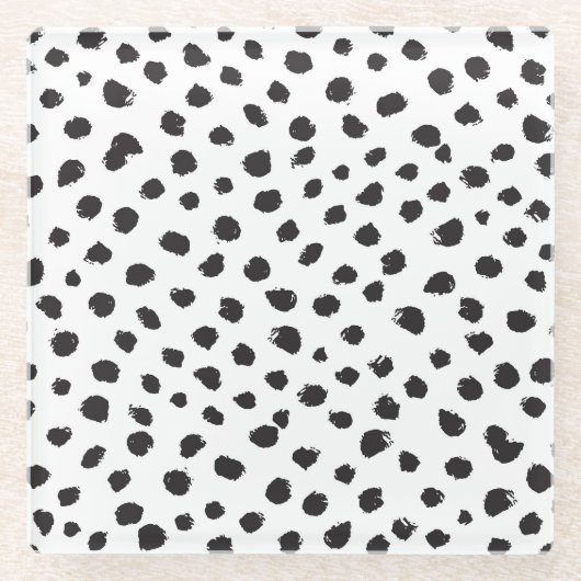 Leopard Textur: Vintages Nahtloses Muster. Glasuntersetzer (Vorderseite)