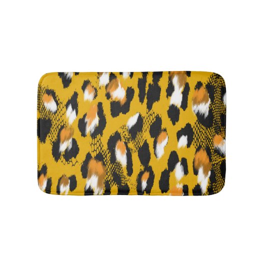 Leopard Texture Animal Print Hintergrund Badematte (Vorderseite)