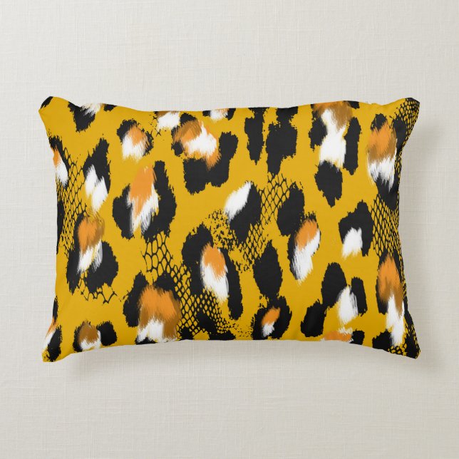 Leopard Texture Animal Print Hintergrund Dekokissen (Vorderseite)