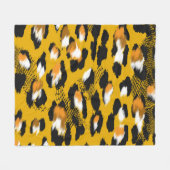 Leopard Texture Animal Print Hintergrund Fleecedecke (Vorderseite (Horizontal))