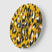 Leopard Texture Animal Print Hintergrund Große Wanduhr (Winkel)
