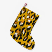 Leopard Texture Animal Print Hintergrund Kleiner Weihnachtsstrumpf (Vorderansicht (hängend))