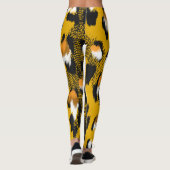Leopard Texture Animal Print Hintergrund Leggings (Rückseite)